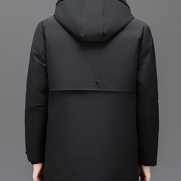 Light Luxury - Classic Hooded Mid-length Down Jacket - Picture 8 of 13